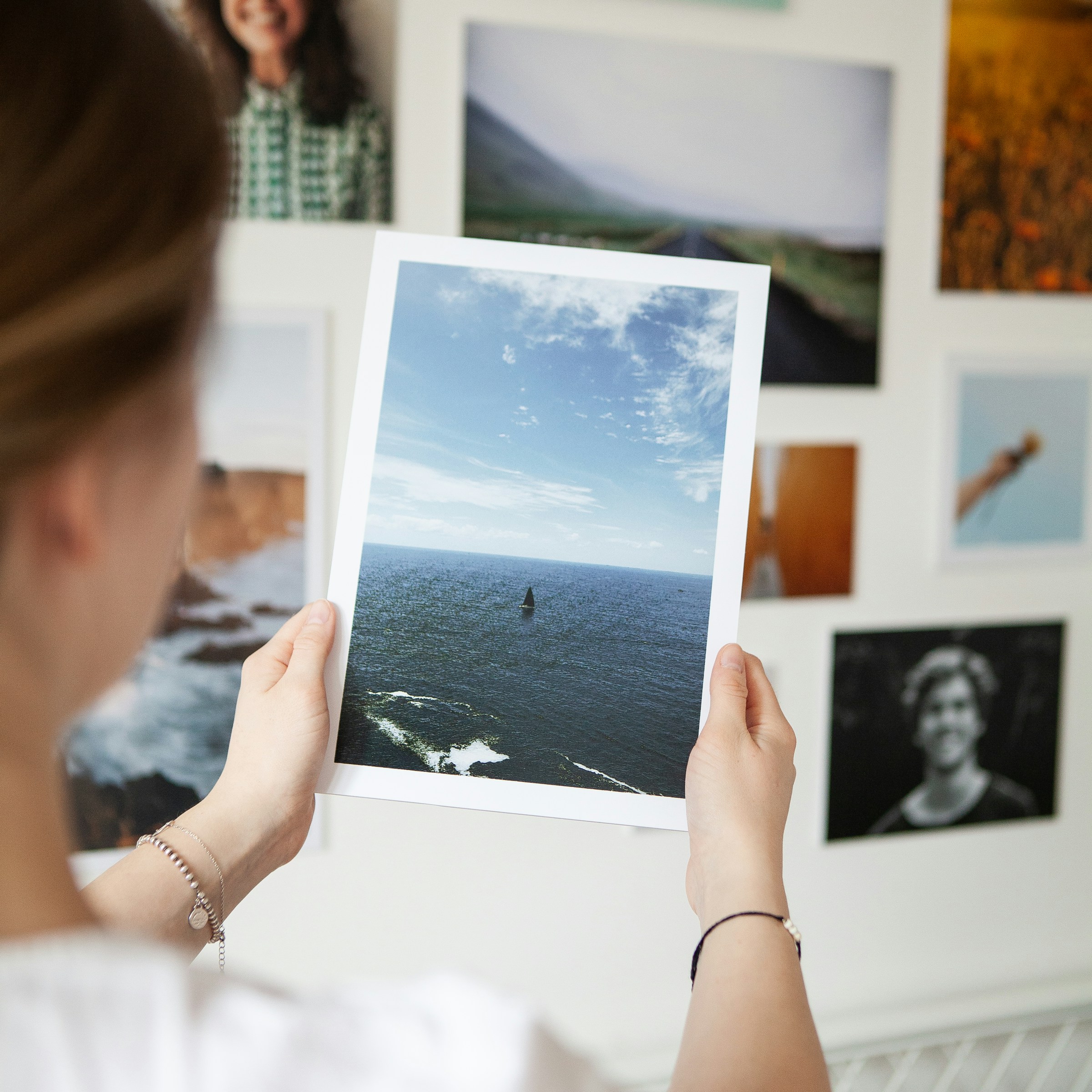 Finished metal photo print presented in a polished gallery setting.